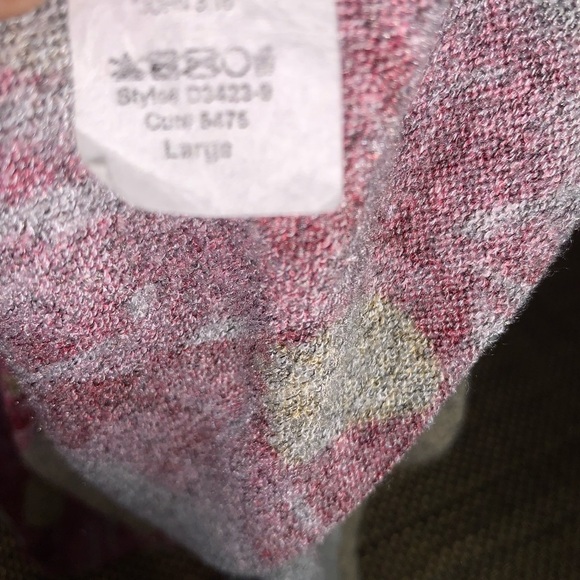 Y2K Grey/Purple Floral Sweater Dress 3/4 Sleeve Large 12/14 Woman’s Fall Winter - Picture 6 of 7